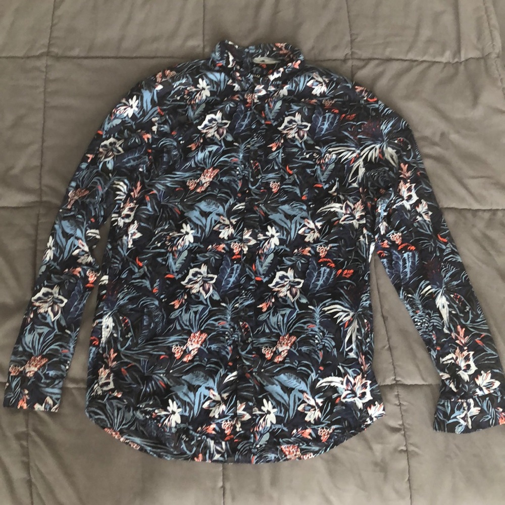 H&M floral/Hawaiian/tropical long sleeve shirt